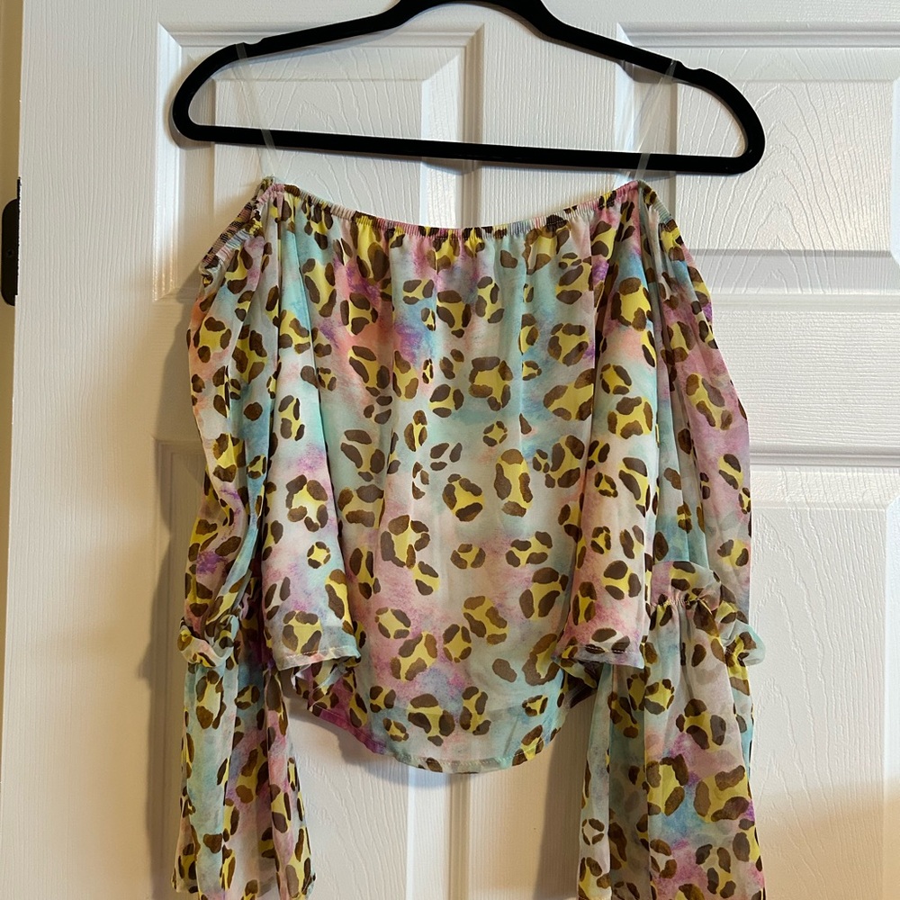 Multicolor Off-Shoulder Women's Top